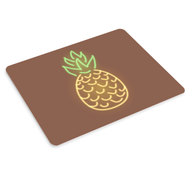 Musematte original neon ananas grafikk - Tenstickers