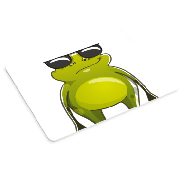 Design av en frosk med solbriller anime musematte - Tenstickers