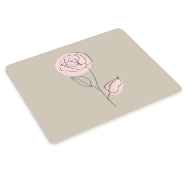 Musematte original minimalistisk blomsterkontur - Tenstickers