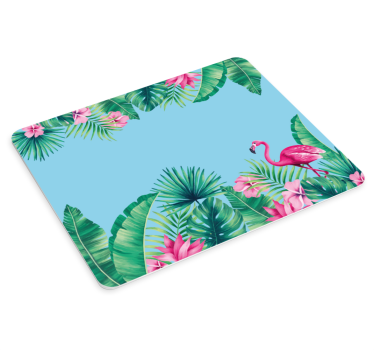 Tropisk bakgrunn med flamingoer originale musematte - Tenstickers