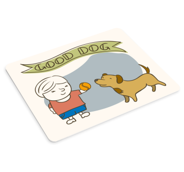Tegneserie liten hund med ball originale musematte - Tenstickers