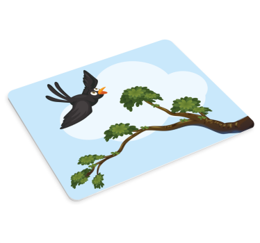 Musematte original med illustrasjon av flygende fugl - Tenstickers