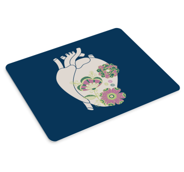 Musematte original med blomsterhjerte-design - Tenstickers