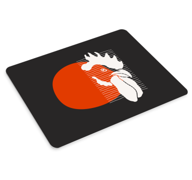 Musematte original dristig rød abstrakt - Tenstickers