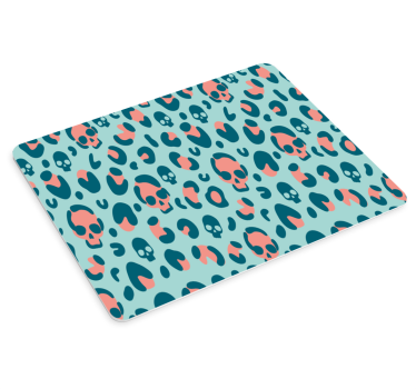 Blått og rosa hodeskalle leopardmønster originale musematte - Tenstickers