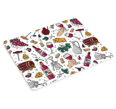 Musematte original med vin-tema illustrasjoner - Tenstickers