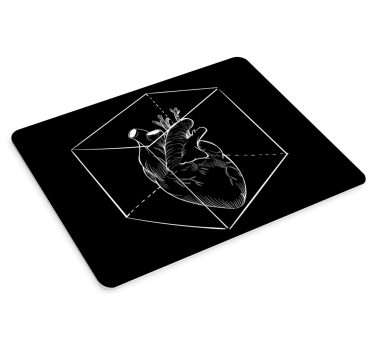 Musematte original hjerte kubisk illustrasjon - Tenstickers