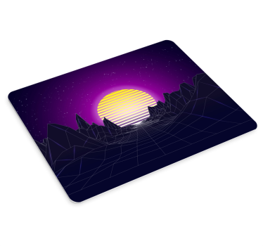 Musematte original geometrisk solnedgang landskap - Tenstickers