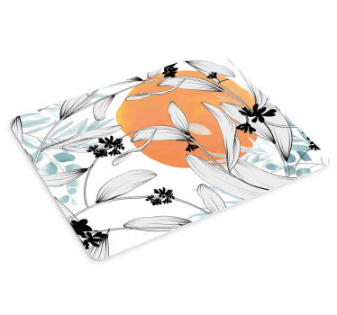 Musematte original med botanisk bladmønster - Tenstickers