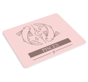 Fiskene rosa kort stjernetegn design originale musematte - Tenstickers