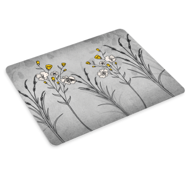 Musematte original med blomsterdesign - Tenstickers