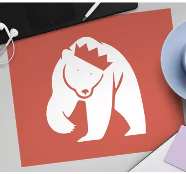 Bjørn med krone originale musematte - Tenstickers