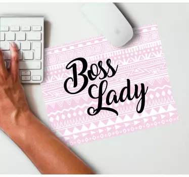 Boss dame med rosa dekor original musematte - Tenstickers