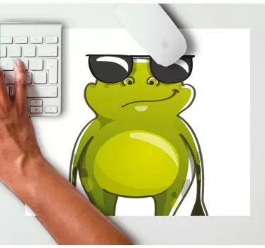 Design av en frosk med solbriller anime musematte - Tenstickers
