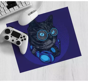 Dj katt illustrasjon original musematte - Tenstickers