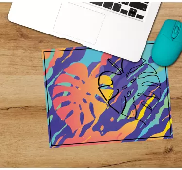 Fargerik blad abstrakt kunst originale musematte - Tenstickers