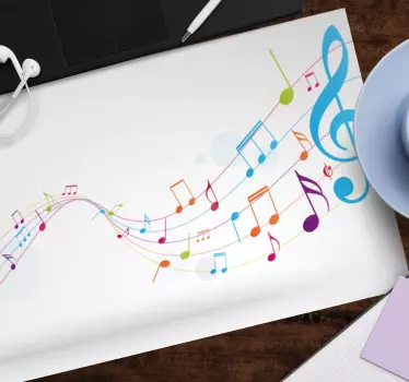 Fargerike musikalske noter musematte original - Tenstickers