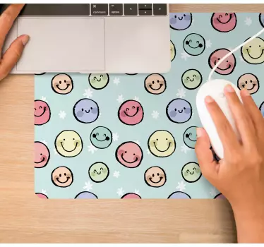 Fargestiftfargede smil-uttrykksikoner originale musematte - Tenstickers