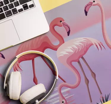 Flamingo og rosa himmel original musematte - Tenstickers