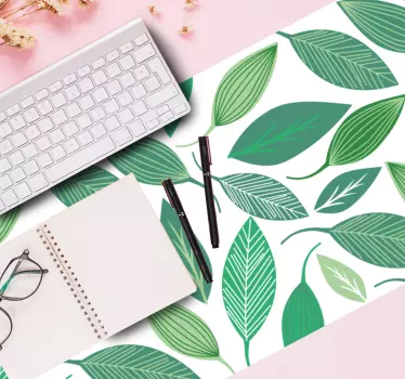 Grønne leafes natur mønster originale musematte - Tenstickers