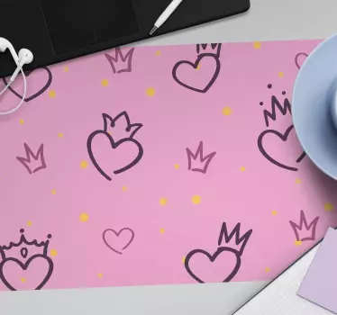 Hjerte med kroner originale musematte - Tenstickers