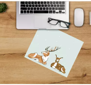 Hvilende hjort illustrasjon musematte original - Tenstickers
