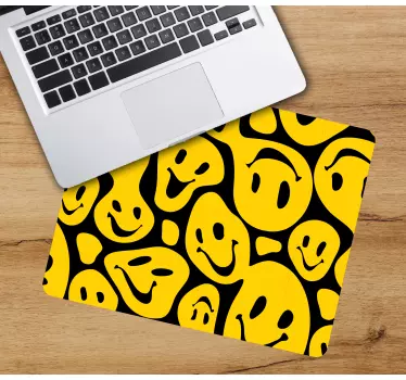 Svarte og gule smileys musematte - Tenstickers