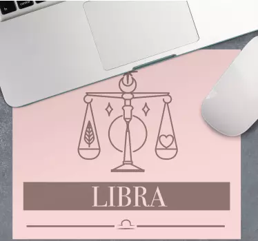 Libra rosa kort stjernetegn design originale musematte - Tenstickers