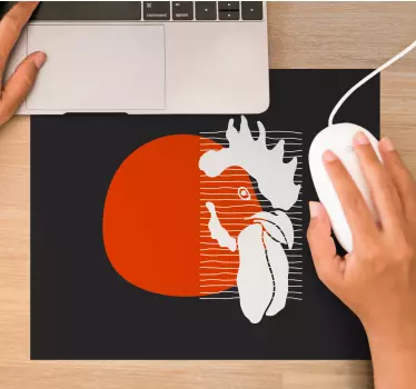 Musematte original dristig rød abstrakt - Tenstickers