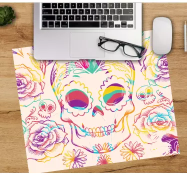 Musematte original fargerik blomsterkranium - Tenstickers