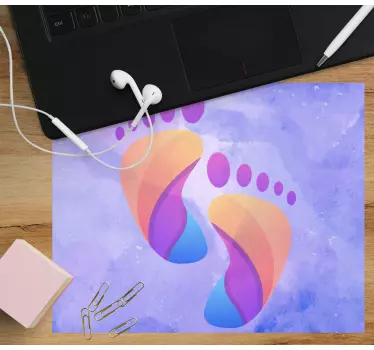 Musematte original fargerik fotavtrykk kunst - Tenstickers