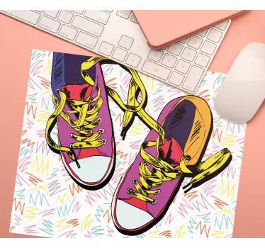 Musematte original fargerik sneaker illustrasjon - Tenstickers