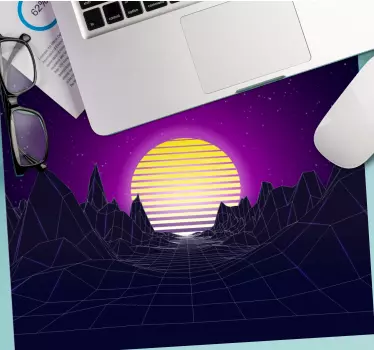 Musematte original geometrisk solnedgang landskap - Tenstickers
