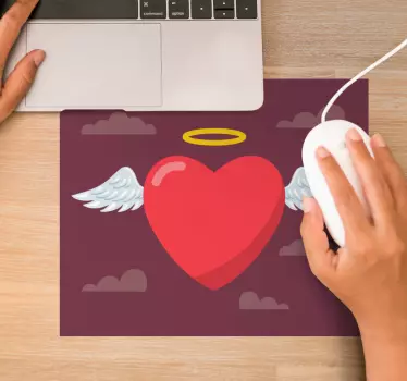 Musematte original hjerte med vinger - Tenstickers
