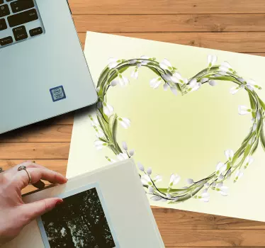 Musematte original hjerteformet blomsterarrangement - Tenstickers