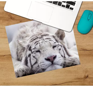Musematte original hvit tiger hviler - Tenstickers