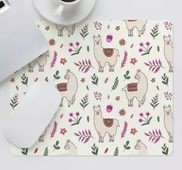 Musematte original llamaer og blomsterdesign - Tenstickers