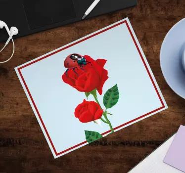 Musematte original marihøne på roser - Tenstickers