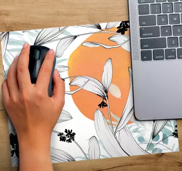 Musematte original med botanisk bladmønster - Tenstickers
