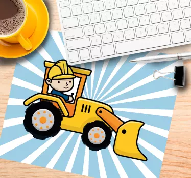 Musematte original med grafikk av anleggskjøretøy - Tenstickers
