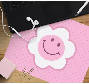 Musematte original med smiley blomsterdesign - Tenstickers