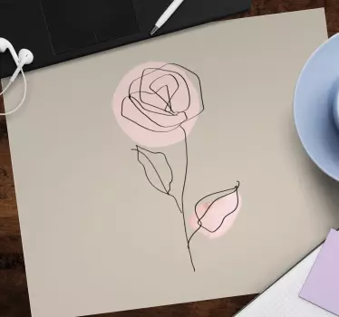Musematte original minimalistisk blomsterkontur - Tenstickers