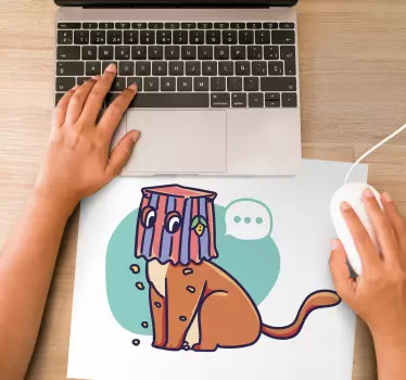 Musematte original morsom kattillustrasjon - Tenstickers
