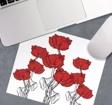 Musematte original rød tulipanarrangement - Tenstickers
