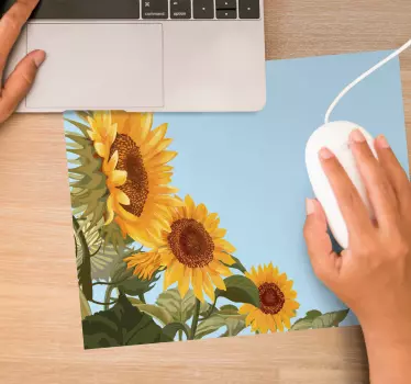 Musematte original solblomst blomsterdesign - Tenstickers