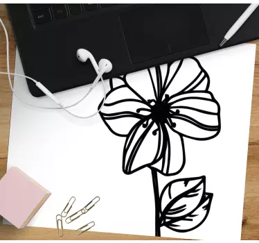Musematte original stilisert blomsteromriss - Tenstickers