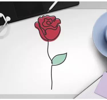 Musematte original stilisert roseomriss - Tenstickers