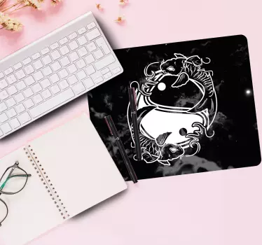 Musematte original yin yang fiskekunst - Tenstickers