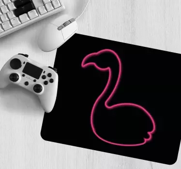 Neonrosa flamingotegning originale musematte - Tenstickers