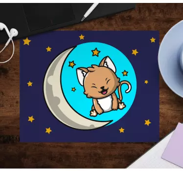 Nydelig katt på månen originale musematte - Tenstickers